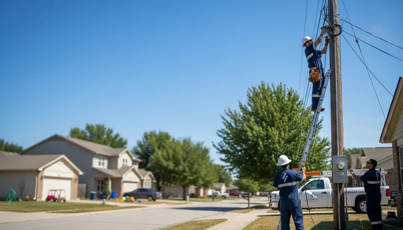 Residential electrician providing installation services in Blanco, OK